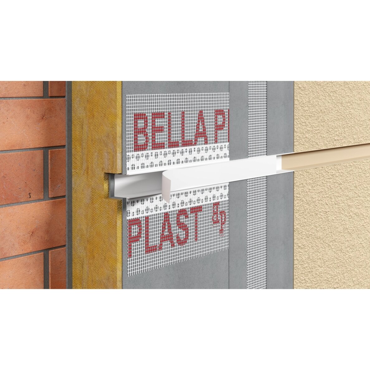 BELLA PLAST profilis PVC dekoratyvinių griovelių formavimui su tinkleliu BP11 H3 NS 2 BELLA PLAST profilis PVC dekoratyvinių griovelių formavimui su tinkleliu BP11 H3 NS 2
