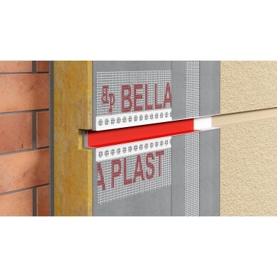 BELLA PLAST profilis PVC dekoratyvinių griovelių formavimui su tinkleliu BP11 H3 RS 2 BELLA PLAST profilis PVC dekoratyvinių griovelių formavimui su tinkleliu BP11 H3 RS 2