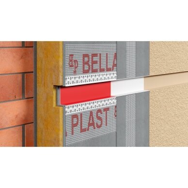BELLA PLAST profilis PVC dekoratyvinių griovelių formavimui su tinkleliu BP11 H5 RS 2