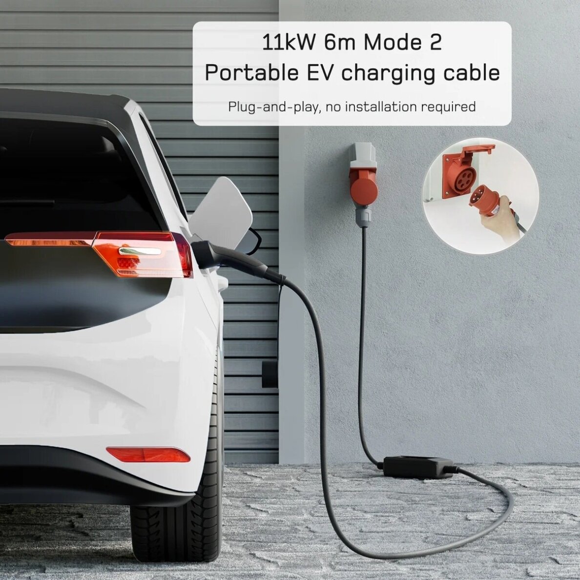 DEPOW mobili elektromobilių įkrovimo stotelė EV, 11 kW, 20 m 2 DEPOW mobili elektromobilių įkrovimo stotelė EV, 11 kW, 20 m 2