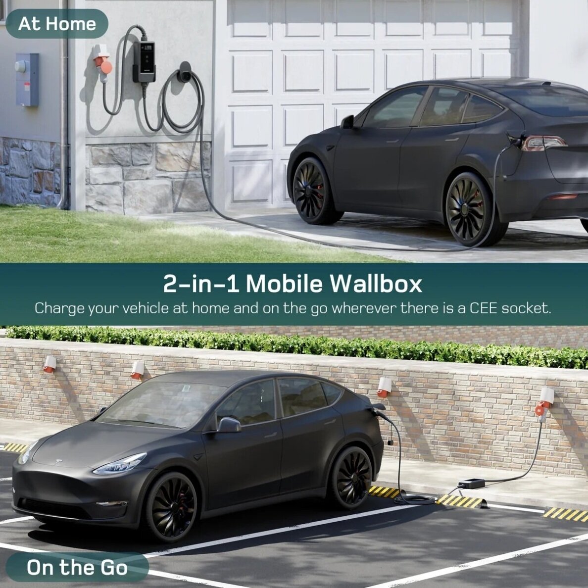 DEPOW mobili elektromobilių įkrovimo stotelė EV, 22 kW, 10 m 5 DEPOW mobili elektromobilių įkrovimo stotelė EV, 22 kW, 10 m 5
