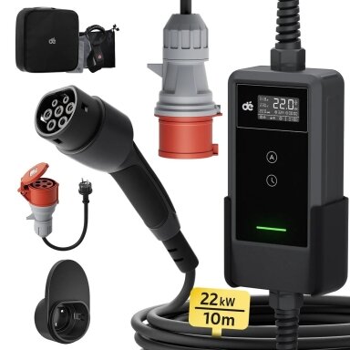 DEPOW mobili elektromobilių įkrovimo stotelė EV, 22 kW, 10 m DEPOW mobili elektromobilių įkrovimo stotelė EV, 22 kW, 10 m