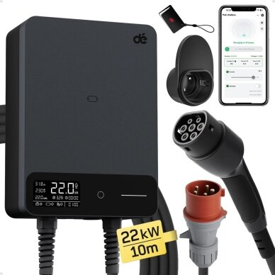DEPOW stacionari elektromobilių įkrovimo stotelė, 22 kW, 10 m 1