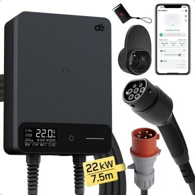 DEPOW stacionari elektromobilių įkrovimo stotelė, 22 kW, 7 m 1 DEPOW stacionari elektromobilių įkrovimo stotelė, 22 kW, 7 m 1