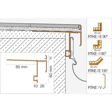 Išorinis kampas BARA-RTK/E 135° profiliuočiui BARA-RTK 1 Išorinis kampas BARA-RTK/E 135° profiliuočiui BARA-RTK 1