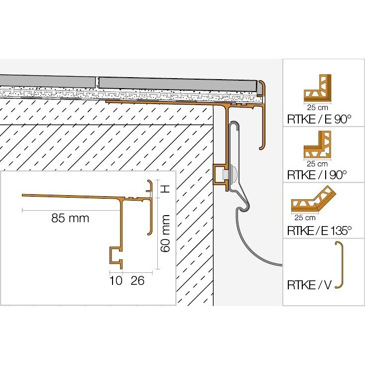Išorinis kampas BARA-RTK/E 90° profiliuočiui BARA-RTK 1 Išorinis kampas BARA-RTK/E 90° profiliuočiui BARA-RTK 1