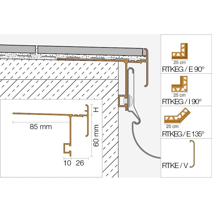 Išorinis kampas BARA-RTKEG/E 135° profiliuočiui BARA-RTKEG 1 Išorinis kampas BARA-RTKEG/E 135° profiliuočiui BARA-RTKEG 1