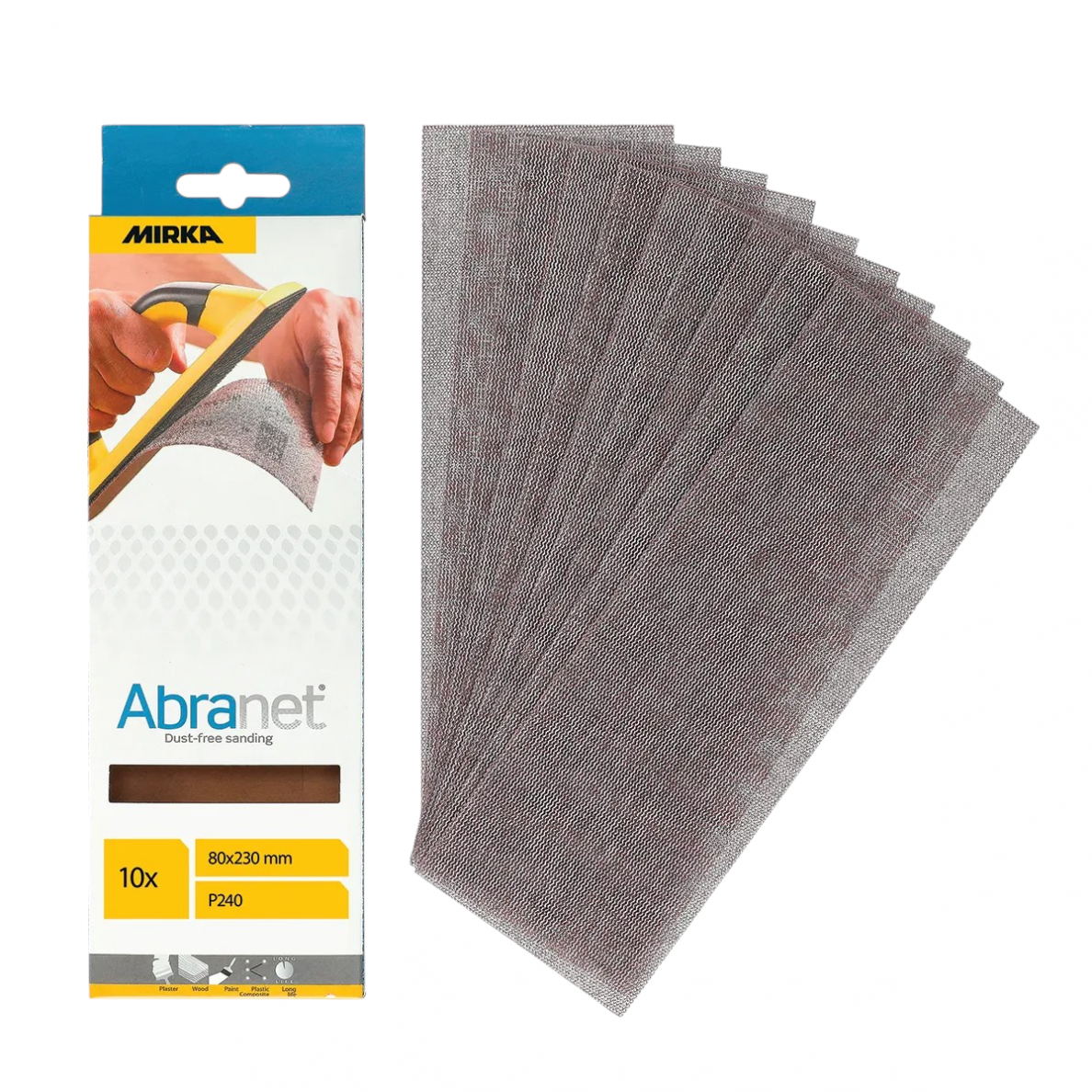 Šlifavimo tinklelis Mirka® Abranet 80 x 230 mm Šlifavimo tinklelis Mirka® Abranet 80 x 230 mm